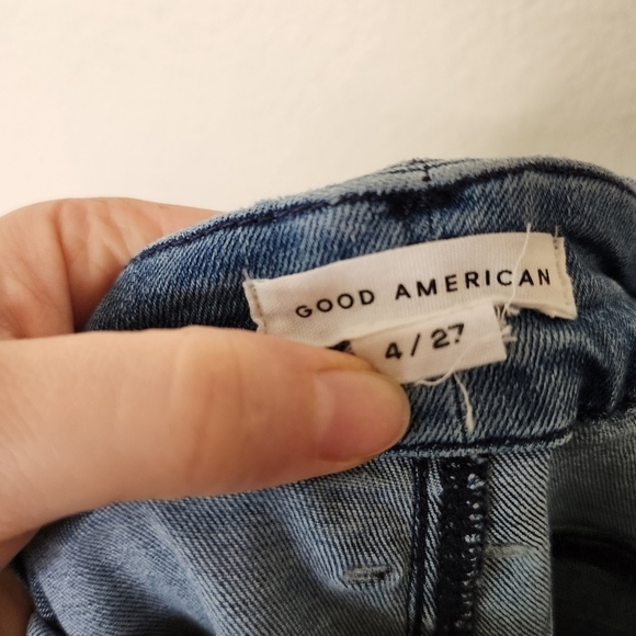 Good American Indigo127 Good Straight W/ Split Back Pockets Jeans 4/27 - Picture 7 of 9